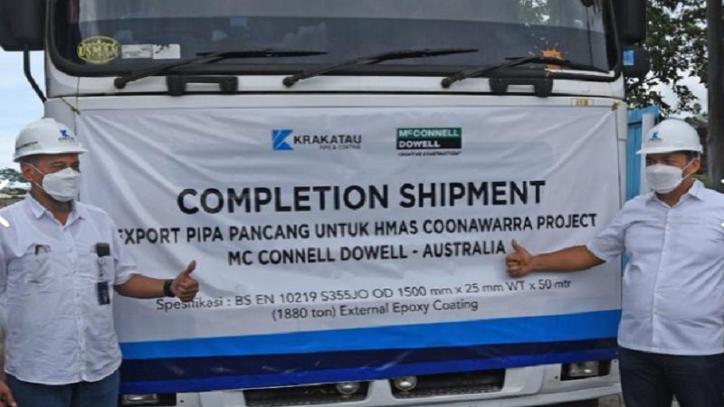 PT KS melalui anak perusahaanya PT KHI Pipe Industries mengekspor 4.370 ton pipa baja berdiameter 1.500 mm, tebal 25 mm dan panjang 50 meter senilai 3,8 juta US dolar untuk pipa pancang konstruksi Dermaga HMAS Coonnowarra yang merupakan pangkalan militer AL Australia di Darwin